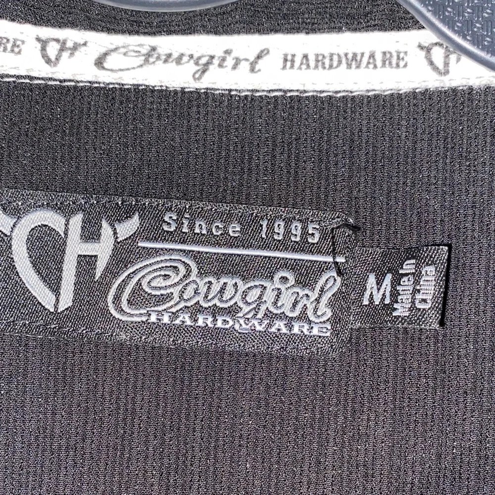 Black Embroidered Button Down Shirt - Picture 5 of 9